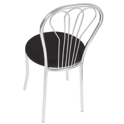 Scaun Vanessa, negru, stofa, cadru cromat, 40x86x48 cm - imagine 3