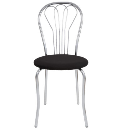 Scaun Vanessa, negru, stofa, cadru cromat, 40x86x48 cm - imagine 2