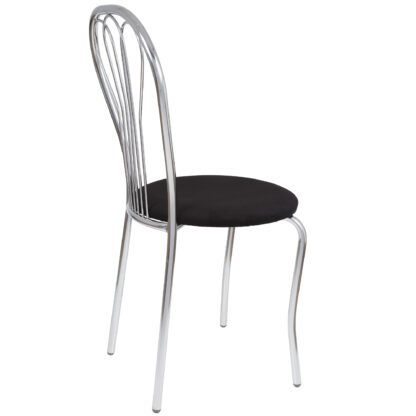 Scaun Vanessa, negru, stofa, cadru cromat, 40x86x48 cm - imagine 5