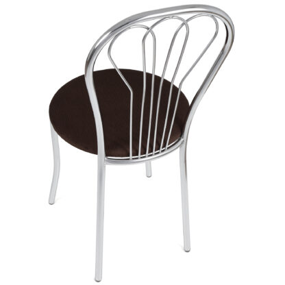 Scaun Vanessa, maro inchis, stofa, cadru cromat, 40x86x48 cm - imagine 2