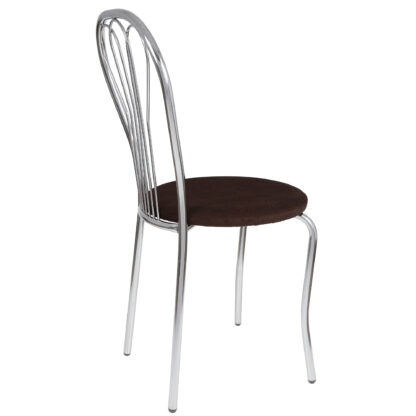 Scaun Vanessa, maro inchis, stofa, cadru cromat, 40x86x48 cm - imagine 3