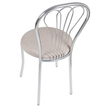 Scaun Vanessa, crem, stofa, cadru cromat, 40x86x48 cm - imagine 4