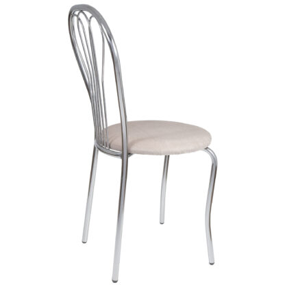 Scaun Vanessa, crem, stofa, cadru cromat, 40x86x48 cm - imagine 2