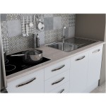 Bucatarie Alfa 180, fara vitrina, alb, blat termic travertin - imagine 4