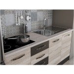 Bucatarie Alfa 180, cu vitrina, sonoma/wenge, blat termic travertin - imagine 5
