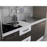 Bucatarie Alfa 180, cu vitrina, wenge/alb, blat termic alb - imagine 5