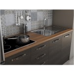 Bucatarie Alfa 180, cu vitrina, wenge, blat termic nuc - imagine 5