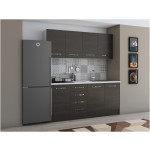 Bucatarie Alfa 180, fara vitrina, wenge, blat termic alb - imagine 6