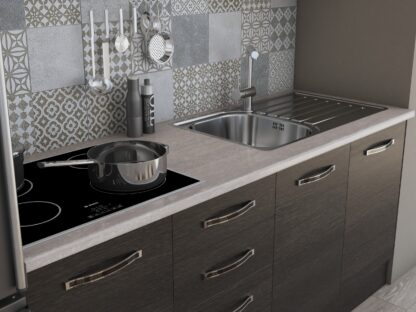 Bucatarie Alfa 180, fara vitrina, wenge, blat termic travertin - imagine 3