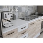 Bucatarie Alfa 240, corp hota, cu vitrina, sonoma/alb, blat termic alb - imagine 3