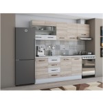 Bucatarie Alfa 240, corp hota, cu vitrina, sonoma/alb, blat termic alb - imagine 2