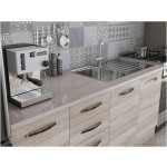 Bucatarie Alfa 240, corp hota, cu vitrina, sonoma, blat termic travertin - imagine 3