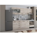 Bucatarie Alfa 240, corp hota, cu vitrina, sonoma, blat termic travertin - imagine 2