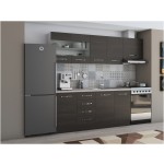 Bucatarie Alfa 240, corp hota, cu vitrina, wenge, blat termic travertin - imagine 2