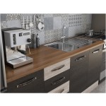 Bucatarie Alfa 240, corp hota, cu vitrina, wenge/sonoma, blat termic nuc - imagine 2