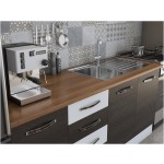 Bucatarie Alfa 240, corp hota, fara vitrina, wenge/alb, blat termic nuc - imagine 3