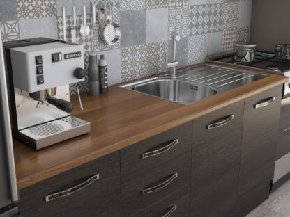 Bucatarie Alfa 240, corp hota, fara vitrina, wenge, blat termic nuc - imagine 4