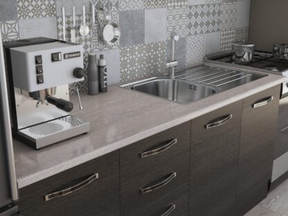 Bucatarie Alfa 240, corp hota, fara vitrina, wenge, blat termic travertin - imagine 3