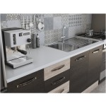 Bucatarie Alfa 240, corp hota, fara vitrina, wenge/sonoma, blat termic alb - imagine 3