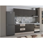 Bucatarie Alfa 240, corp hota, fara vitrina, wenge/sonoma, blat termic alb - imagine 2