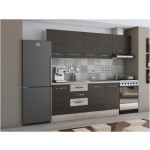 Bucatarie Alfa 240, corp hota, fara vitrina, wenge/sonoma, blat termic travertin - imagine 2