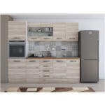Bucatarie Alfa 240, soldat, cu vitrina, sonoma, blat termic nuc - imagine 2