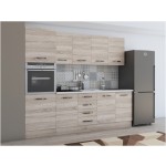 Bucatarie Alfa 240, soldat, fara vitrina, sonoma, blat termic alb - imagine 4