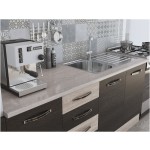 Bucatarie Alfa 300, corp hota si soldat, fara vitrina, wenge/sonoma, blat termic travertin - imagine 4