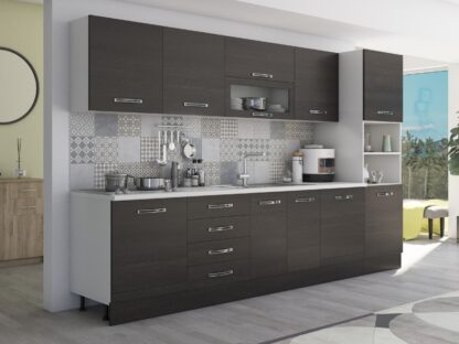 Bucatarie Alfa 320, wenge, blat termic alb, corp pentru cuptor incorporabil - imagine 4
