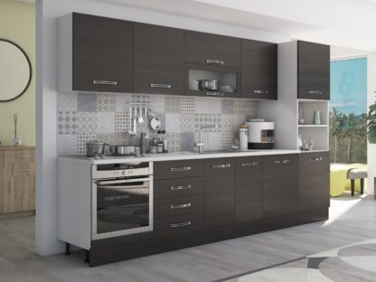 Bucatarie Alfa 320, wenge, blat termic alb, corp pentru cuptor incorporabil - imagine 5
