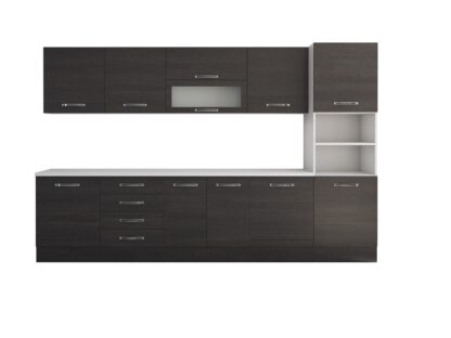 Bucatarie Alfa 320, wenge, blat termic alb, corp pentru cuptor incorporabil - imagine 7