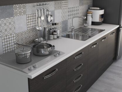 Bucatarie Alfa 320, wenge, blat termic alb, corp pentru cuptor incorporabil - imagine 6