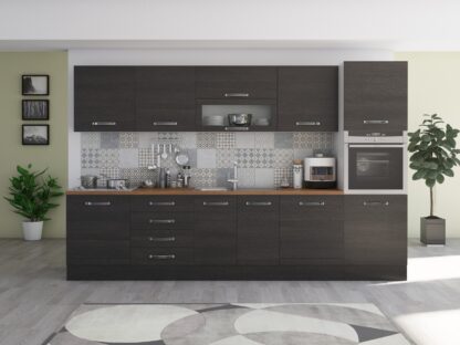 Bucatarie Alfa 320, wenge, blat termic nuc, corp pentru cuptor incorporabil - imagine 2