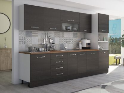 Bucatarie Alfa 320, wenge, blat termic nuc, corp pentru cuptor incorporabil - imagine 3
