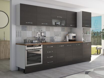Bucatarie Alfa 320, wenge, blat termic nuc, corp pentru cuptor incorporabil - imagine 4