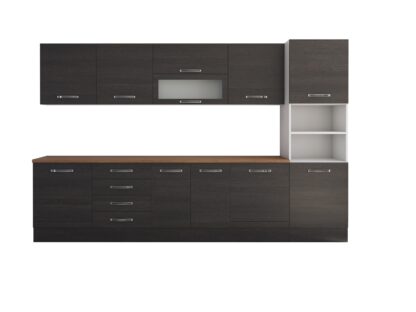 Bucatarie Alfa 320, wenge, blat termic nuc, corp pentru cuptor incorporabil - imagine 7