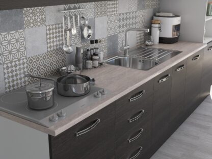 Bucatarie Alfa 320, wenge, blat termic travertin, corp pentru cuptor incorporabil - imagine 5
