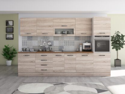 Bucatarie Alfa 320, sonoma, blat termic nuc, corp pentru cuptor incorporabil - imagine 6