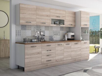 Bucatarie Alfa 320, sonoma, blat termic nuc, corp pentru cuptor incorporabil - imagine 5