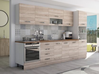 Bucatarie Alfa 320, sonoma, blat termic nuc, corp pentru cuptor incorporabil - imagine 4
