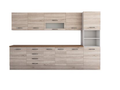 Bucatarie Alfa 320, sonoma, blat termic nuc, corp pentru cuptor incorporabil - imagine 7