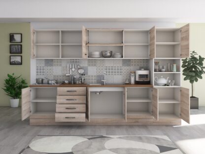 Bucatarie Alfa 320, sonoma, blat termic nuc, corp pentru cuptor incorporabil - imagine 2