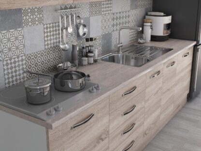 Bucatarie Alfa 320, sonoma, blat termic travertin, corp pentru cuptor incorporabil - imagine 5
