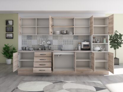 Bucatarie Alfa 320, sonoma, blat termic travertin, corp pentru cuptor incorporabil - imagine 6