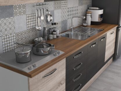 Bucatarie Alfa 320, wenge/sonoma, blat termic nuc, corp pentru cuptor incorporabil - imagine 6
