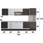 Bucatarie Alfa 320, alb/wenge, blat termic travertin, corp pentru cuptor incorporabil - imagine 7