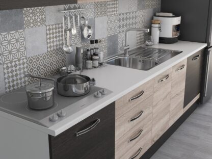 Bucatarie Alfa 320, sonoma/wenge, blat termic alb, corp pentru cuptor incorporabil - imagine 6
