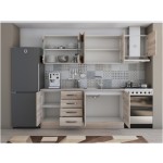 Bucatarie Alfa 240, corp hota, cu vitrina, sonoma, blat termic travertin - imagine 4