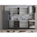 Bucatarie Alfa 240, corp hota, cu vitrina, wenge, blat termic travertin - imagine 4