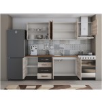 Bucatarie Alfa 240, corp hota, fara vitrina, sonoma/wenge, blat termic nuc - imagine 4